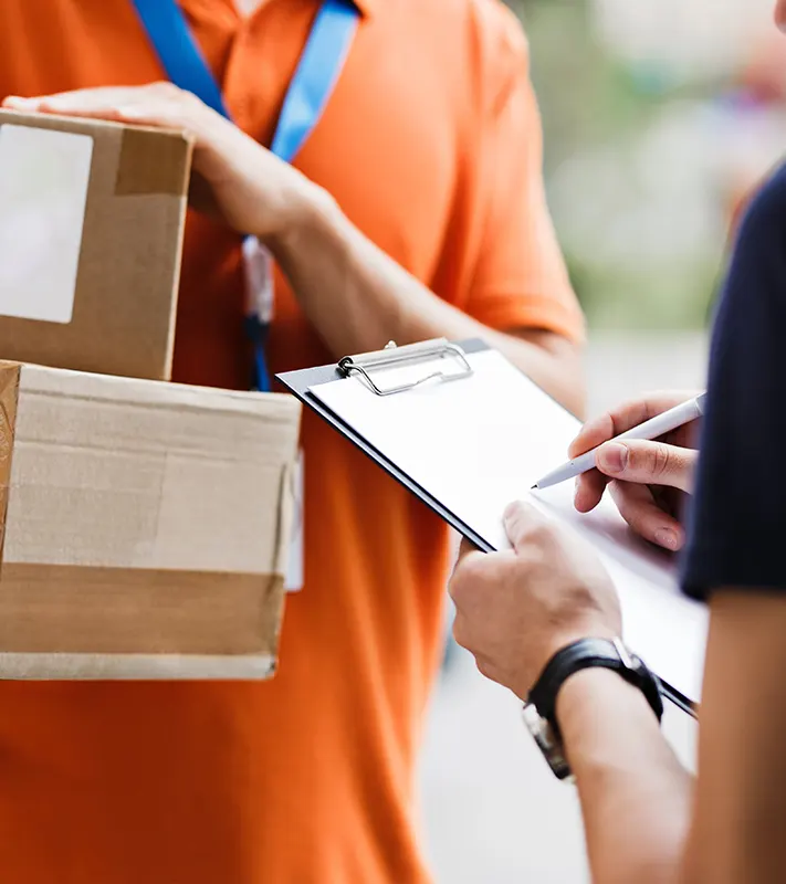 Secure maritime courier service for vessel documents and port deliveries