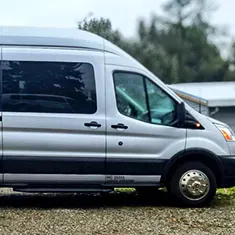 Passenger van prepared for port-ready maritime crew transportation