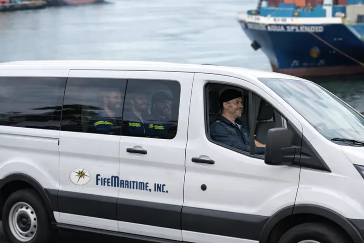 Licensed and certified maritime ground transportation supporting port and crew operations